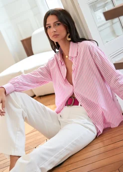 Motus Boutique Chemises & Blouses^Chemise Rosie RayéRoseBlanc-ChemiseRosie