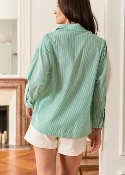 Motus Boutique Chemises & Blouses^Chemise Sybile VertBlanc-ChemiseSybile