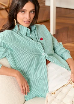 Motus Boutique Chemises & Blouses^Chemise Sybile VertBlanc-ChemiseSybile
