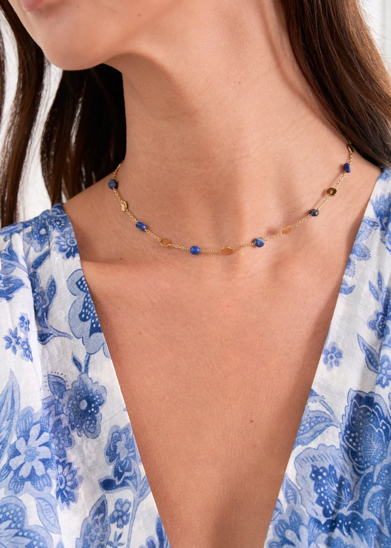 Motus Boutique Colliers^Collier Topaze BleuDoré-CollierTopaze