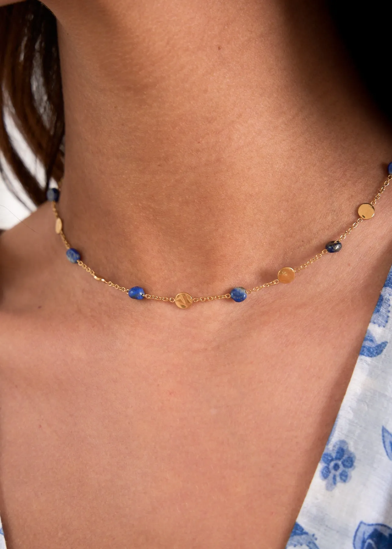 Motus Boutique Colliers^Collier Topaze BleuDoré-CollierTopaze