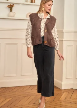 Motus Boutique Mailles^Gilet Ambre Marron-GiletAmbre