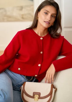 Motus Boutique Mailles^Gilet Audrey Rouge-GiletAudrey