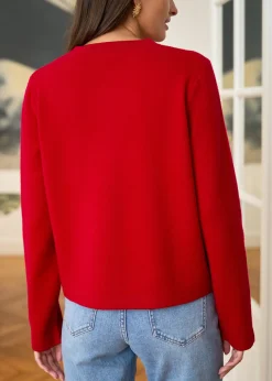 Motus Boutique Mailles^Gilet Audrey Rouge-GiletAudrey