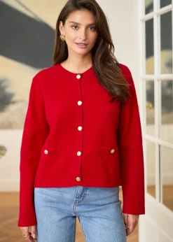 Motus Boutique Mailles^Gilet Audrey Rouge-GiletAudrey