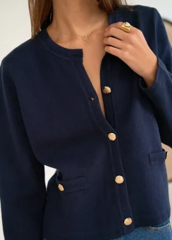 Motus Boutique Mailles^Gilet Audrey Marine-GiletAudrey