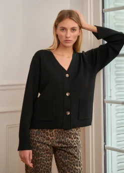 Motus Boutique Mailles^Gilet Céleste Noir-GiletCéleste