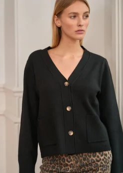 Motus Boutique Mailles^Gilet Céleste Noir-GiletCéleste