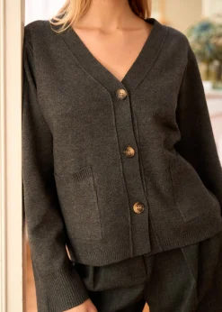 Motus Boutique Mailles^Gilet Céleste Gris-GiletCéleste