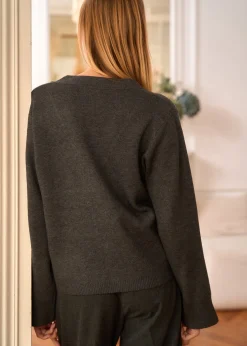 Motus Boutique Mailles^Gilet Céleste Gris-GiletCéleste