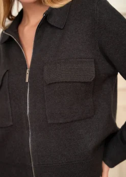 Motus Boutique Mailles^Gilet Gaetane GrisFoncé-GiletGaetane