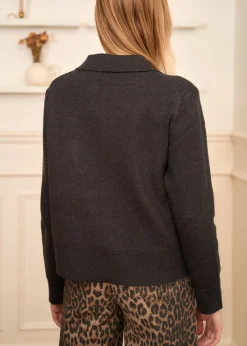 Motus Boutique Mailles^Gilet Gaetane GrisFoncé-GiletGaetane