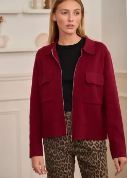 Motus Boutique Mailles^Gilet Gaetane Bordeaux-GiletGaetane