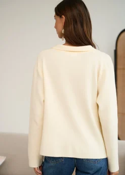 Motus Boutique Mailles^Gilet Livia BeigeMarine-GiletLivia