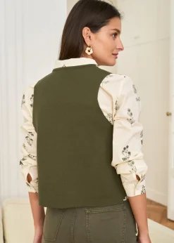Motus Boutique Mailles^Gilet Léo Kaki-GiletLéo