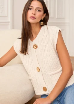 Motus Boutique Mailles^Gilet Lola Ecru-GiletLola