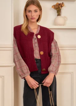 Motus Boutique Mailles^Gilet Lola Bordeaux-GiletLola