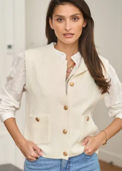 Motus Boutique Mailles^Gilet Léon Ecru-GiletLéon