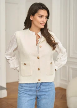 Motus Boutique Mailles^Gilet Léon Ecru-GiletLéon