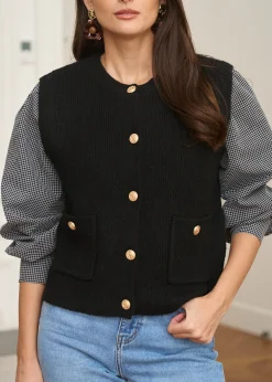 Motus Boutique Mailles^Gilet Léon Noir-GiletLéon