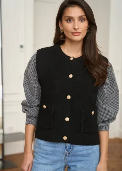 Motus Boutique Mailles^Gilet Léon Noir-GiletLéon