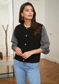 Motus Boutique Mailles^Gilet Léon Noir-GiletLéon