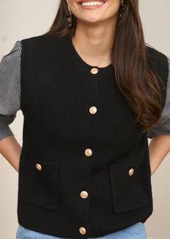 Motus Boutique Mailles^Gilet Léon Noir-GiletLéon