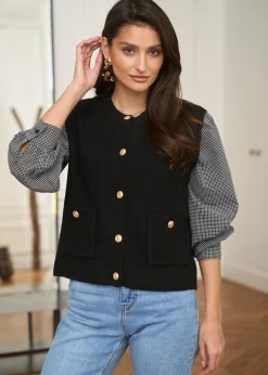 Motus Boutique Mailles^Gilet Léon Noir-GiletLéon