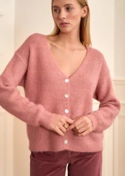 Motus Boutique Mailles^Gilet Maelys VieuxRose-GiletMaelys