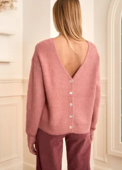 Motus Boutique Mailles^Gilet Maelys VieuxRose-GiletMaelys