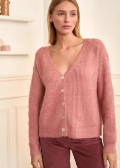 Motus Boutique Mailles^Gilet Maelys VieuxRose-GiletMaelys