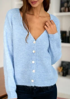 Motus Boutique Mailles^Gilet Maelys Bleu-GiletMaelys