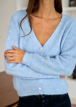 Motus Boutique Mailles^Gilet Maelys Bleu-GiletMaelys