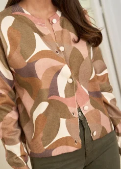 Motus Boutique Mailles^Gilet Martin ImpriméKakiMarron-GiletMartin