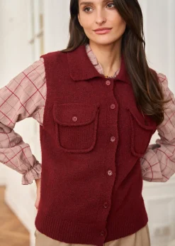 Motus Boutique Mailles^Gilet Olga Bordeaux-GiletOlga