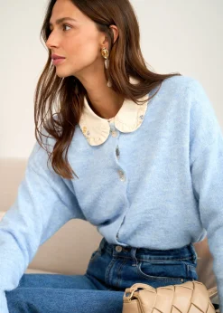 Motus Boutique Mailles^Gilet Ophélia Bleu-GiletOphélia