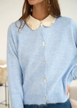 Motus Boutique Mailles^Gilet Ophélia Bleu-GiletOphélia
