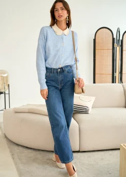 Motus Boutique Mailles^Gilet Ophélia Bleu-GiletOphélia