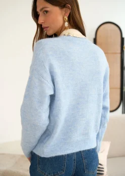 Motus Boutique Mailles^Gilet Ophélia Bleu-GiletOphélia