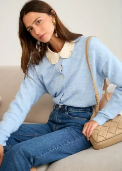 Motus Boutique Mailles^Gilet Ophélia Bleu-GiletOphélia