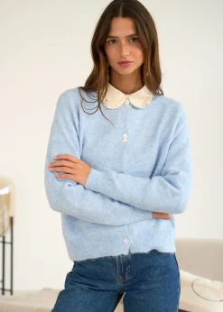 Motus Boutique Mailles^Gilet Ophélia Bleu-GiletOphélia