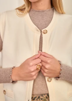 Motus Boutique Mailles^Gilet Sienne Ecru-GiletSienne