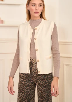 Motus Boutique Mailles^Gilet Sienne Ecru-GiletSienne