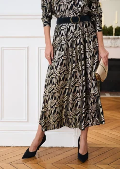 Motus Boutique Jupes & Shorts^Jupe Alice ImpriméDoréFondNoir-JupeAlice