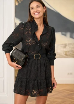 Motus Boutique Jupes & Shorts^Jupe Lou FleuriNoir-JupeLou