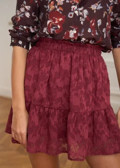 Motus Boutique Jupes & Shorts^Jupe Lou FleuriFondBordeaux-JupeLou