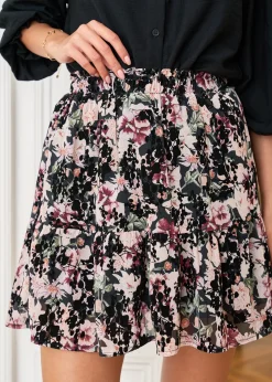Motus Boutique Jupes & Shorts^Jupe Lou FleuriRoseNoir-JupeLou