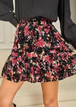Motus Boutique Jupes & Shorts^Jupe Lou MotifNoirRose-JupeLou