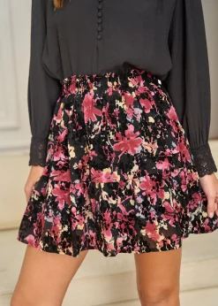 Motus Boutique Jupes & Shorts^Jupe Lou MotifNoirRose-JupeLou