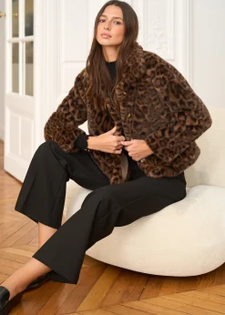 Motus Boutique Vestes & Manteaux^Manteau Camille LéopardMarron-ManteauCamille